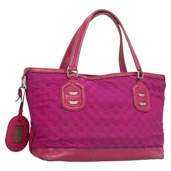 GUCCI GG Canvas Tote Bag Nylon Purple Silver - Picture 1 of 16